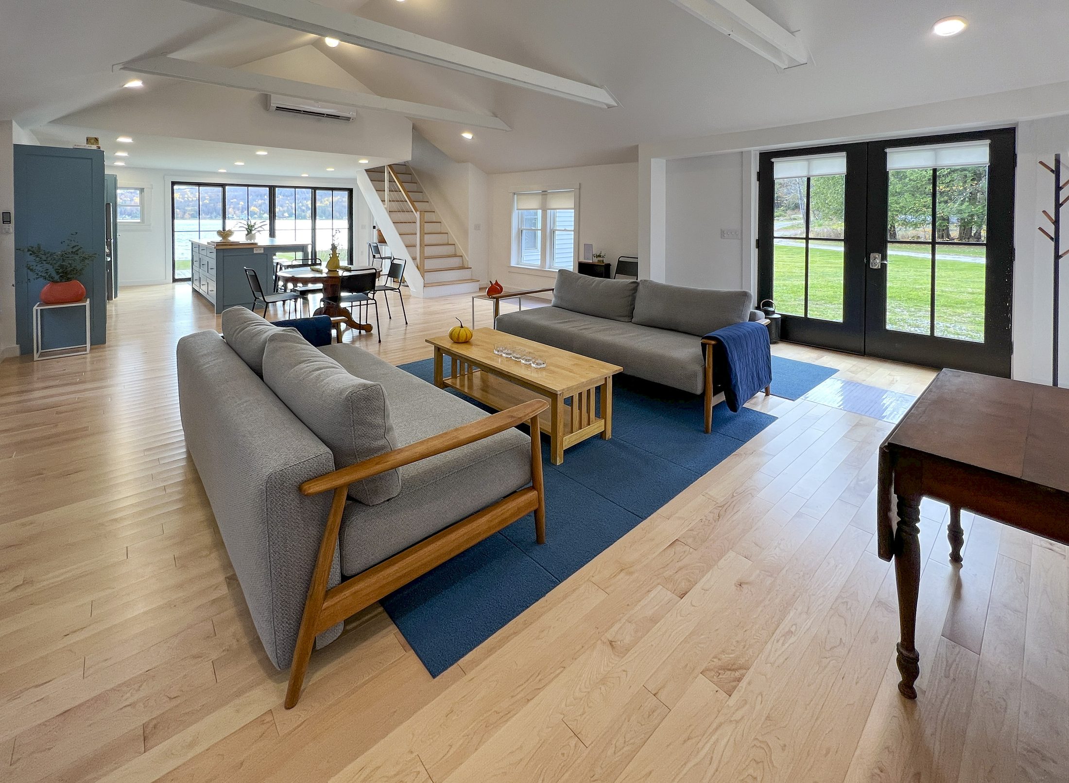 Shadow Lake Cottage — Rebuilt ground floor looking to the terrace doors