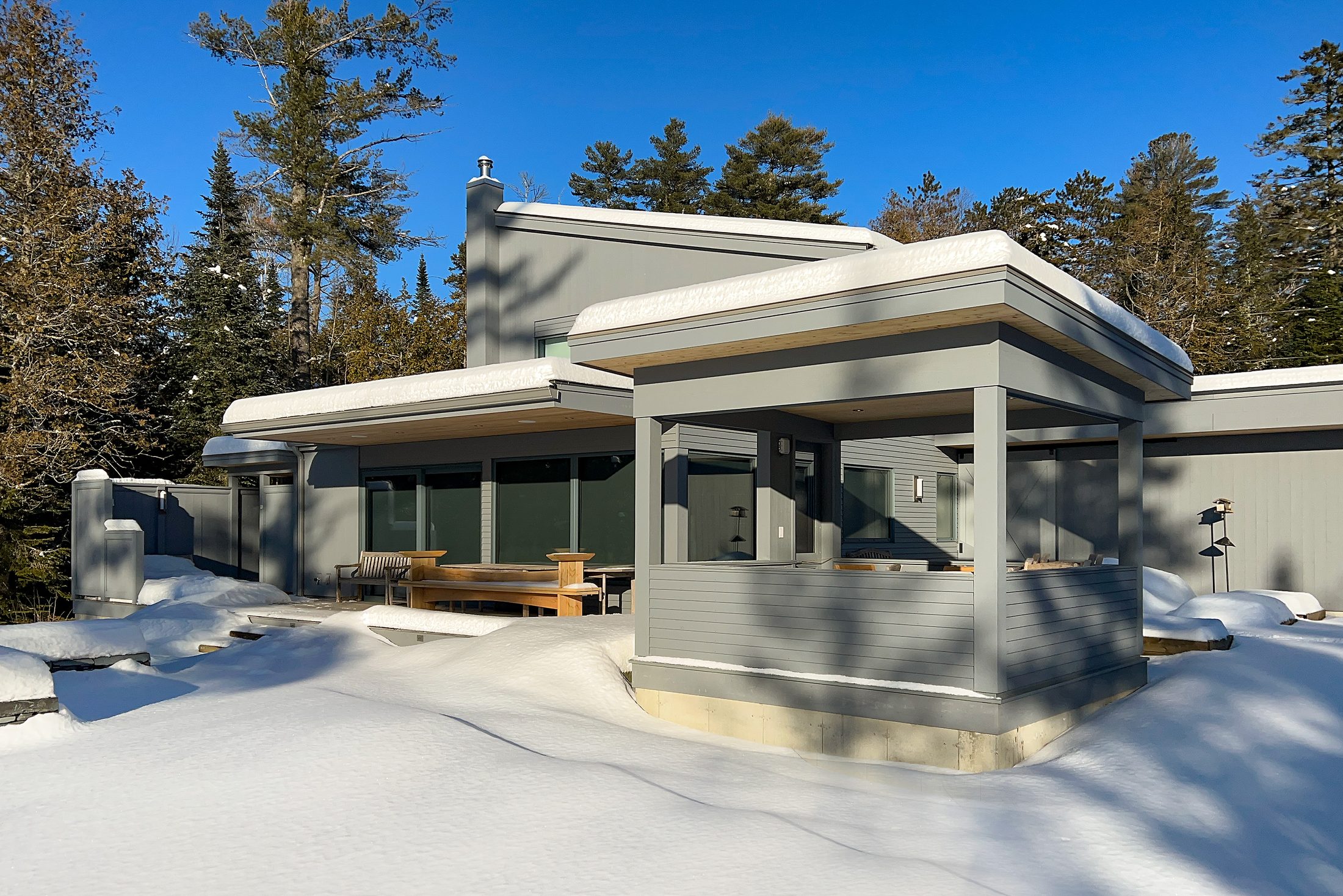 Steel Residence — Covered porch off the terrace