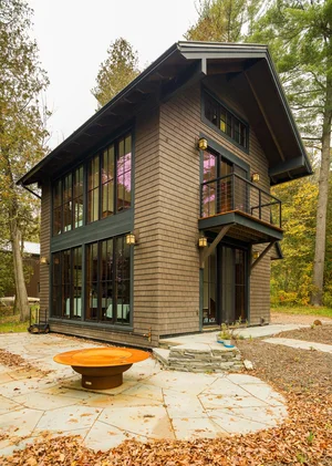 Gunther Accessory Dwelling — Glazed corner and fire pit terrace