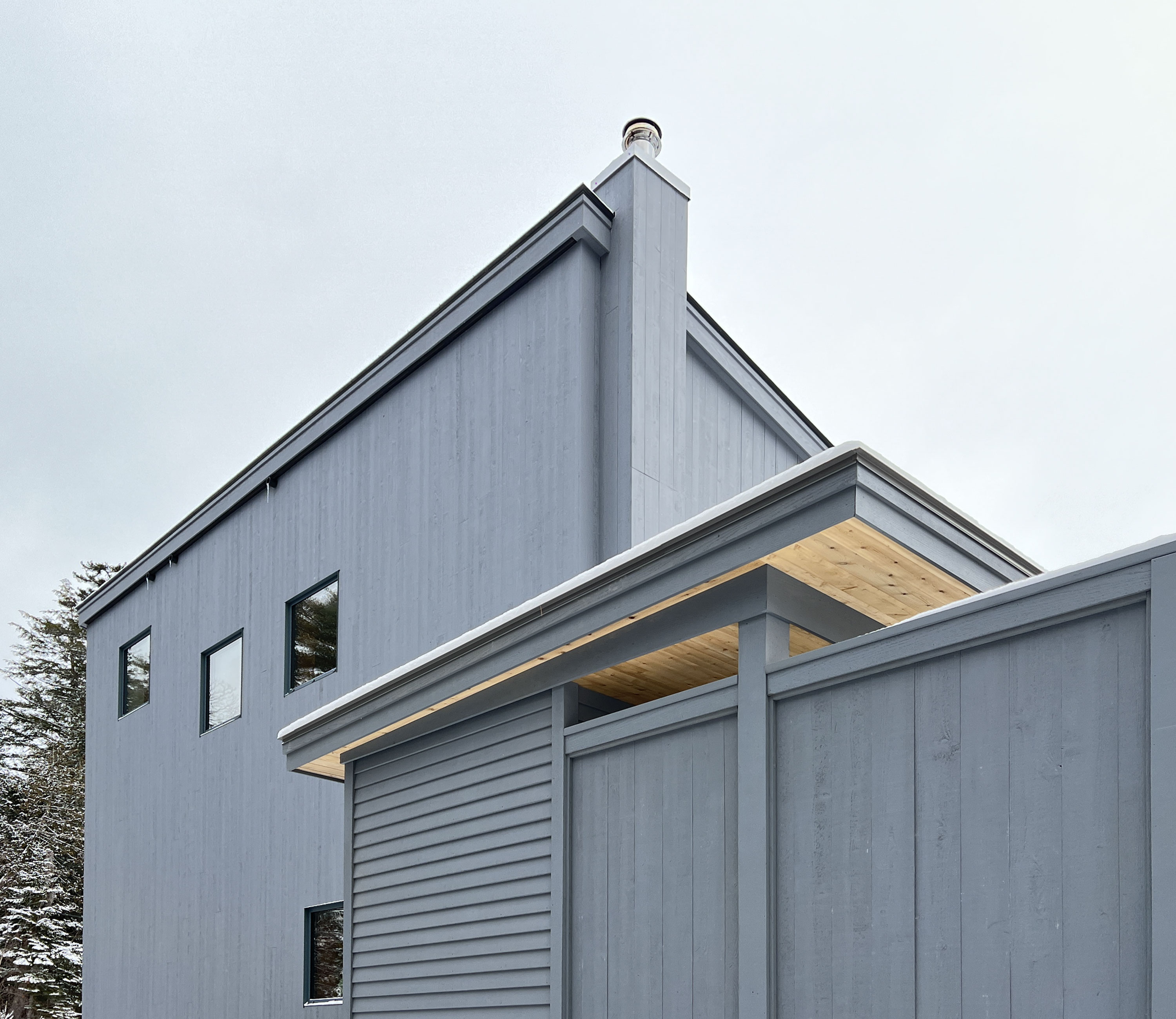 Steel Residence — Roof geometry at the two-story volume