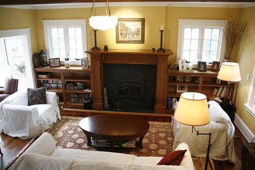 Wilson Residence — Living room and fireplace