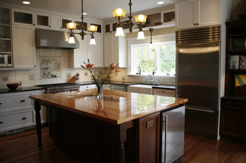 Wilson Residence — Kitchen with island and wood counter