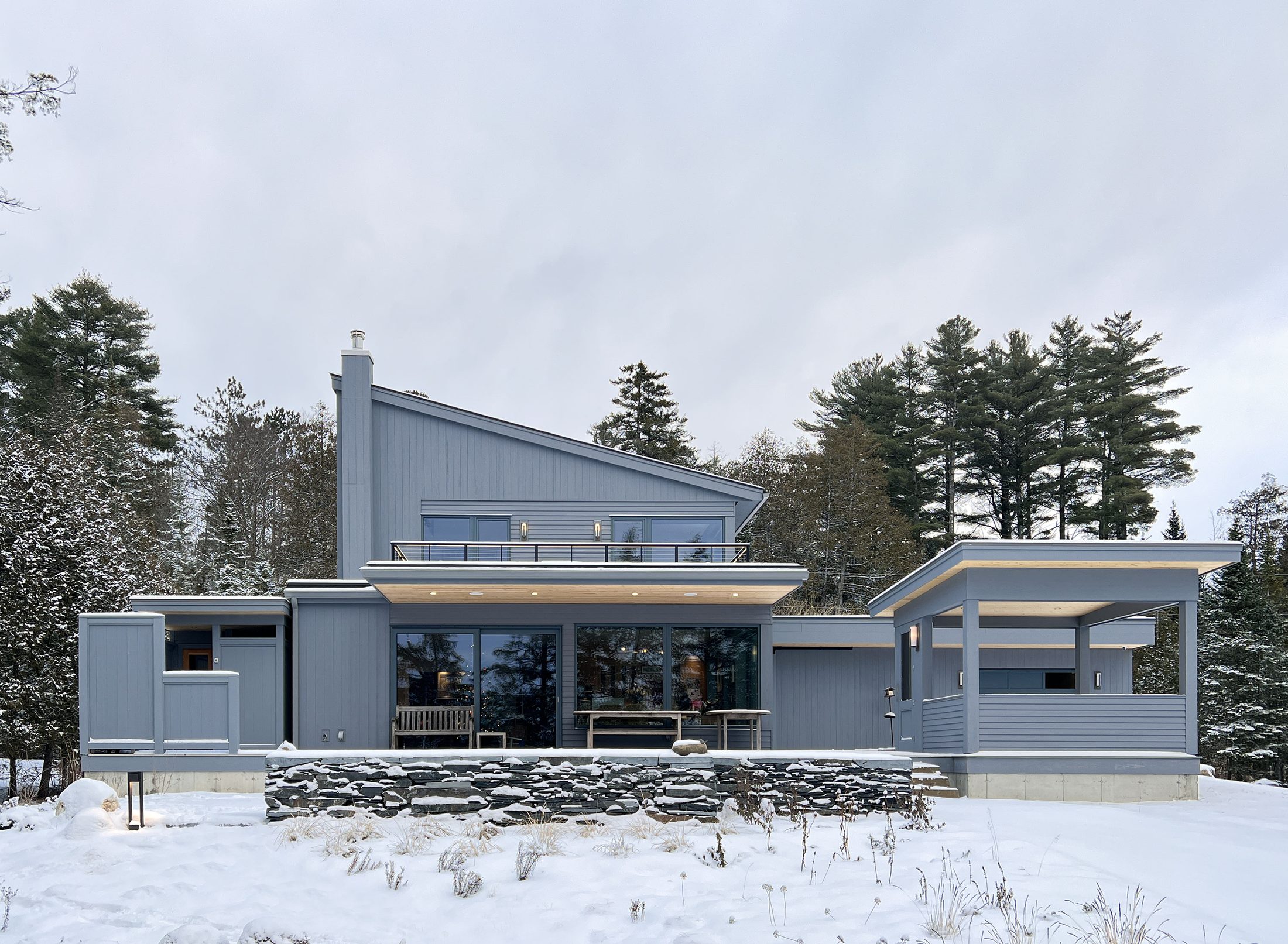 Steel Residence — Long view across the snowfield
