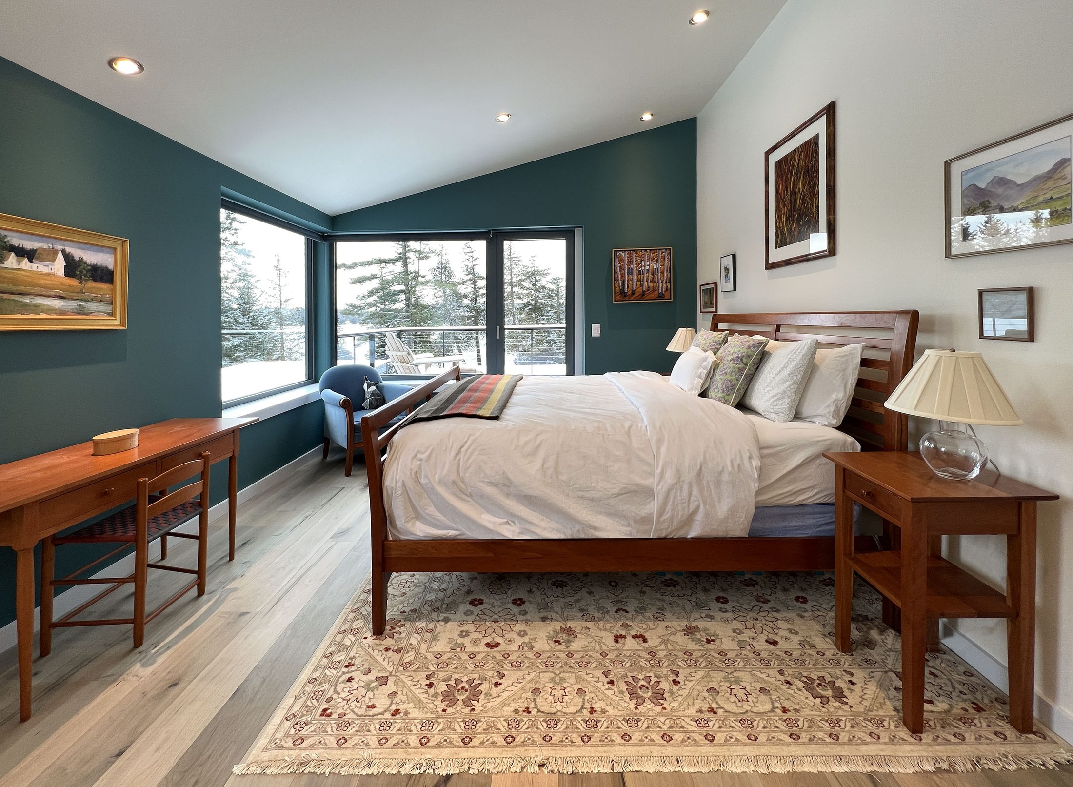 Steel Residence — Primary bedroom with south windows