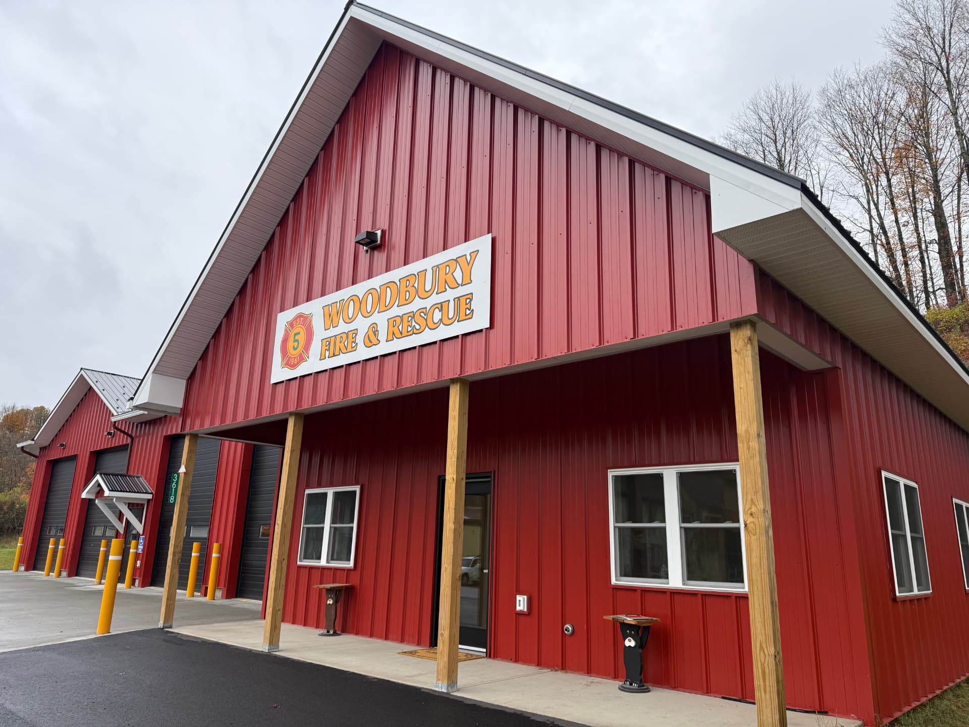 Woodbury Fire Department — Gable end and covered entry