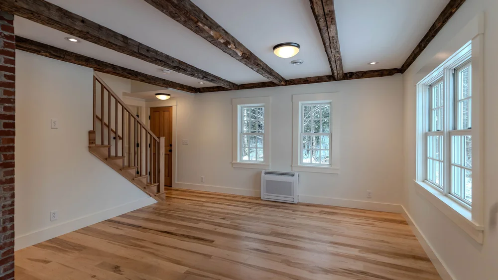 Ingersoll Lane — Stair hall and brick chimney